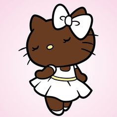 a hello kitty wallpaper with a cat in a dress