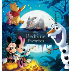 the poster for disney's bedtime favorites with mickey mouse, pluto and friends