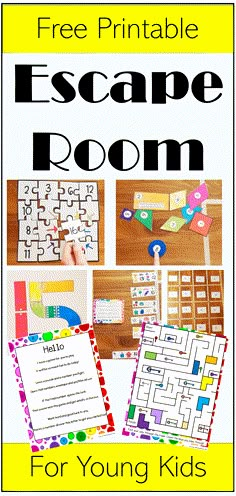 the free printable escape room for young kids with pictures and instructions to help them learn how