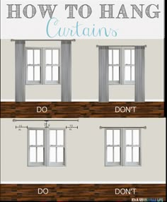 how to hang curtains in the living room with pictures on it and instructions for them