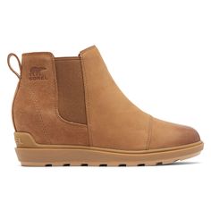 Made to throw on and go, thes effortless EVIE Pull-On bootie is a natural choice. Its waterproof suede upper protects, while a cushioned EVA footbed and rubber grip sole offer the utmost in comfort and traction. $79.97 Sorel Evie, Chelsea Boot Women, Chelsea Boots Women, Wedge Ankle Boots, Sorel Womens, Taffy, Suede Material, Lace Up Heels, Chelsea Boot