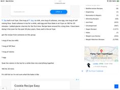 the cookie recipe page is open and ready to be used for cookies, pies or other baked goods