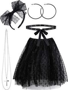 PRICES MAY VARY. Apply to: this is the wonderful 80s set for women and teens, a stylish set for Halloween, that 80s throwback party, festival or celebration Package includes: 1 piece tutu skirt, 1 piece necklace, 1 piece lace headband, 1 pair retro hoop earrings, 1 piece waistband; You could back to the 1980's fun in no time Function: the 80s costume for women to make you the charming of the party at your next celebration, festival or Halloween party Quality material: our products are make of go 80s Costume Ideas For Women, Womens 80s Costume, 90s Attire, Madonna Material Girl, 80s Costumes, Tutu Skirt Outfit, 80s Party Outfits, Concert Attire, Lace Costume