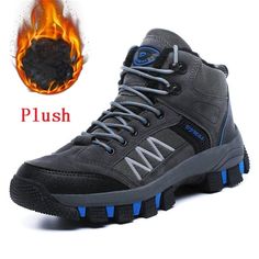 Men's Boots - Autumn Winter Men's Warm Plush Snow Boots (MSB4)(F16)(F13) Gray Lace-up Waterproof Boots For Winter, Winter High-top Breathable Hiking Boots, Gray High-top Waterproof Boots, Casual High-top Gray Waterproof Boots, Casual Gray High-top Waterproof Boots, Gray Lace-up Waterproof Boots For Sports, Gray Lace-up Waterproof Sports Boots, Casual Gray Hiking Boots With Round Toe, Casual Gray Hiking Boots