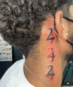 Tattoo with 4 diferentes angel numbers. 4 Better 4 Worse 4 Life Tattoo, Small Tattoos For Men Black, Simple Line Work Tattoo For Men, Raw Tattoo Design For Men, Side Body Tattoos Men, 777 Tattoo Men, Neck Tattoo Ideas For Men, Small Neck Tattoos Men, Red Ink Tattoos Men