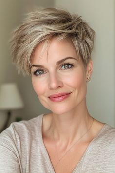 Longer Pixie, Pixie Cut With Highlights, Classic Pixie, Short Spiked Hair, Chemo Hair, Short Red Hair, Subtle Highlights, Spiked Hair