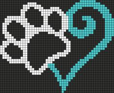 a cross stitch pattern with the letter c in white and blue on a black background