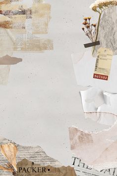 an image of torn paper with flowers and tags on the bottom right hand corner that says packet