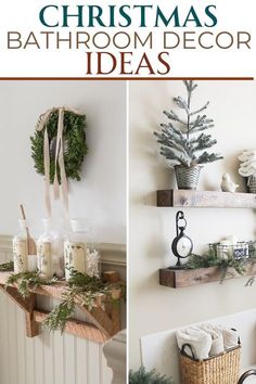 Home Decor Handmade Ideas, Bathroom Ornaments Ideas, Christmas Decor For Bathroom Holidays, Bathroom Christmas Decor Ideas Diy, Bathroom Decorated For Christmas, Xmas Bathroom Decor Ideas, Christmas Decorations For Bathroom Decorating Ideas, Bathroom Xmas Decor Ideas