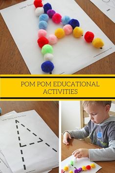 pom - pom educational activities for kids to do at home or in the classroom