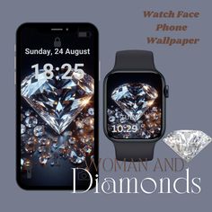 Elevate your Apple device with the perfect combination of elegance and luxury with this Phone Wallpaper and Watch Face set. Featuring stunning Woman and Diamonds design, this Digital instant download will make your phone background stand out. Download now for a touch of luxury on your device! Looking to add a touch of sophistication to your Apple device? This Digital instant download set includes a Phone Wallpaper and Watch Face with a beautiful Woman and Diamonds design that exudes an expensive Background Watch, Background Stand, Matching Watches, Apple Watch 1, Tech Art, Watch Wallpaper, Apple Watch Wallpaper, Iphone Design, Phone Background