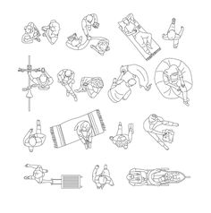 an outline drawing of various objects that can be used to create a toy story book