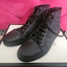 Black Gucci Monogram Sneakers Size 10. Like New In Box With Dust Bags And Extra Gucci Laces. Gucci Black Lace-up High-top Sneakers, Designer Black Gucci High-top Sneakers, Luxury Black Gucci High-top Sneakers, Gucci Luxury High-top Sneakers For Streetwear, Luxury Gucci High-top Sneakers For Streetwear, Gucci Luxury Lace-up High-top Sneakers, Gucci Designer High-top Sneakers For Streetwear, Designer Gucci High-top Sneakers For Streetwear, Gucci Designer Sneakers For Formal Occasions