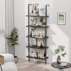 a living room filled with lots of furniture and decor on top of it's shelves