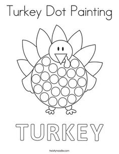 a turkey dot painting with the word turkey on it's front and bottom corner