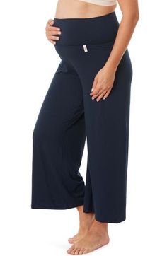 A high wide waistband supports your bump and postpartum figure in these supersoft ankle pants finished with breezy legs. 96% lyocell, 4% elastane Machine wash, dry flat Imported Maternity Pants With Elastic Waistband, High Waist Bottoms With Contoured Waistband For Loungewear, Soft Stretch Full-length Bottoms, Soft Stretch Full Length Bottoms, Elastane Pants With Wide Waistband For Loungewear, High Waist 4-way Stretch Loungewear Pants, Spring Maternity Wear Bottoms, Bump Friendly, Comfortable Elastane Bottoms For Loungewear, Casual Stretch Maternity Pants