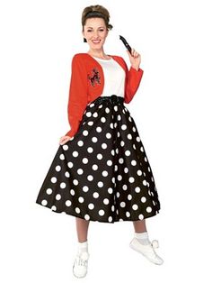 Polka Dot Rocker Adult | Wholesale 50's Costumes Halloween Costumes for Womens Costumes Womens 50s Costume, 50s Halloween Costumes, Rocker Costume, Grease Costumes