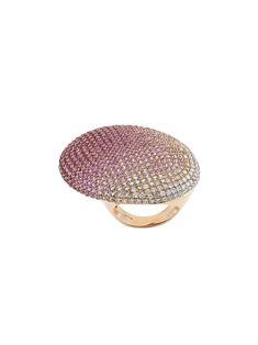 This striking 18kt rose gold cocktail ring from Gavello features sparkling pavé set white diamonds and pink sapphires. Radiant Rings, Rose Gold Cocktail, Radiant Ring, Diamond Bracelet Design, Pave Jewelry, Diamond Cocktail Ring, Gold Cocktail Ring, Gold Cocktail, Diamond Cocktail Rings