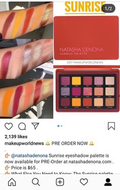 Sunrise Pallet, Cinnamon Toast Crunch, Cinnamon Toast, Natasha Denona, Cinnamon, Toast, Makeup