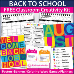 back to school printable classroom activity kit