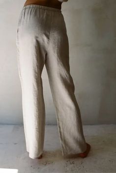 Woven 100% Linen Elastic Waist Band Tie Strap Wide Leg Pants With Side Pockets (No Lining) Optional Set Style# AR1060-1 AR1062-1 Material: 100% LinenColor: Linen Classic Full-length Bottoms For Summer, Classic Full-length Summer Bottoms, Versatile Beige Straight Pants, Spring Full-length Linen Bottoms, Classic Full-length Neutral Pants, Classic Full Length Non-stretch Pants, Versatile Beige Linen Pants, Solid Linen Pants For Workwear, Linen Full-length Pants For Spring