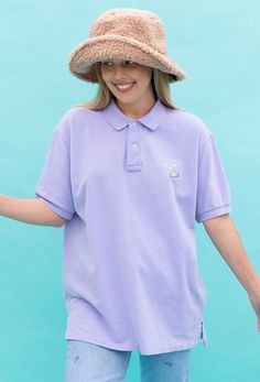 Vintage x Resurrection repurposed one of a kind hand embroidered Polo Knit Shirt with embroidery at logo with cloud and flower design. Each handmade and one of a kind. Made with love! Color: Lavender Hand Embroidered At Polo Logo Polo Style Button Collar Short Sleeve Cotton Oversized Fit Men's Size Large Please Note: Vintage is sold as is and may show signs of wear, including minor tears, etc., which lends to its character, these are not consider defects. Each piece is unique and one of a kind. Embroidered Lavender Cotton Top, Embroidered Cotton Lavender Top, Cute Lavender Cotton Top, At Logo, Shirt With Embroidery, Polo Knit, Polo Logo, Polo Top, Knit Polo