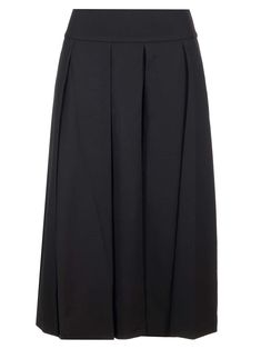 Black wool blend long skirt with pleated detail by Patou with zip closure on the back. Composition: 97% WV 3% EA | Patou Women's Long Pleated Skirt in Black | FW23/24 Long Pleated Skirt, High Waist Midi Skirt, Tiered Midi Skirt, High Rise Skirt, Pleated Long Skirt, Skirts Midi High Waisted, Mid Length Skirts, Black Midi Skirt, French Girl