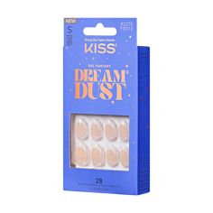 Dust Nails, Kiss Press On Nails, Fantasy Dream, Kiss Products, Short Almond Nails, Sculpted Nails, Pink Gel Nails, Kiss Nails, Pink Gel