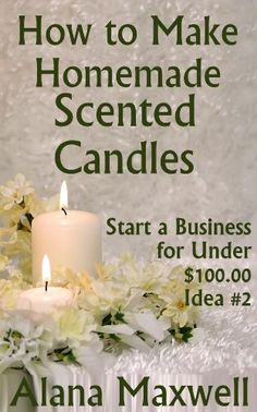 an advertisement for candles with flowers on it