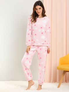 Shop Allegra K for cute printed long sleeve nightwear flannel pajama sets sleepwears you are looking for, get more women's bathrobe for yourelf. Order now! Free Returns! Cozy Crew Neck Sleepwear For Pajama Party, Winter Sleepwear For Pajama Party With Crew Neck, Winter Crew Neck Sleepwear For Pajama Party, Winter Flannel, Womens Bathrobes, Family Pajama Sets, Flannel Pajama Sets, Matching Family Pajamas, Flannel Women