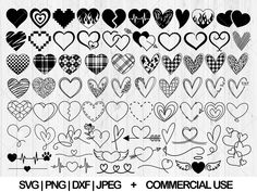 heart svg files for commercial use, including the stencils and clipping