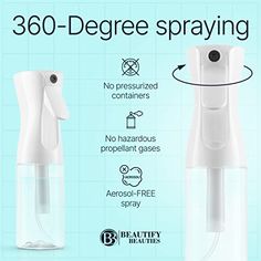 an image of a spray bottle with the words 360 degree spraying on it's side