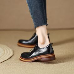 Upper Material: GENUINE LEATHER Heel Type: Square heel Lining Material: Genuine Leather Insole Material: Full Grain Leather Outsole Material: Rubber Heel Height: 5.5cm Heel Type, Black 7, Rubber Heels, Full Grain Leather, Leather Heels, Black Shoes, Heel Height, Grain, Genuine Leather