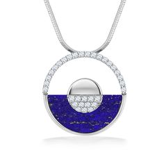 14K Yellow Gold Horizon Pendant with Lapis Lazuli Inlay and 0.38 Carats (total weight) of Diamonds. 18" 14K Yellow Gold Chain included. The pendant measures approximately 7/8" in diameter. Hawaiian Sunset, Yellow Gold Chain, Fine Jewels, Stone Jewelry, Lapis Lazuli, Gold Chain, Gold Chains, Diamonds, White Gold