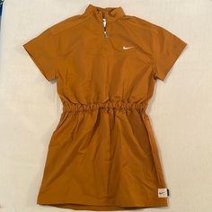 Brand New Nike Women's Sportwear Swoosh Woven Dress In Desert Ochre 100% Polyester Sporty Spring Dresses For Daywear, Nike Casual Sleeveless Dress, Casual Nike Sleeveless Dress, Spring Cotton Athleisure Dress, Nike Dresses, Sports Wear Women, Golf Dresses, Oversized Streetwear, Nike Orange