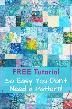 a blue and yellow quilt with the words free pattern so easy you don't need a