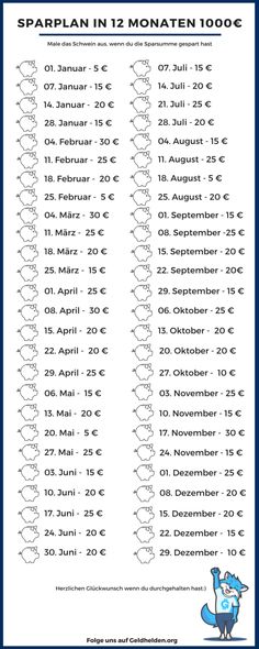 a poster with the words sparplan in 2 months and numbers for each month