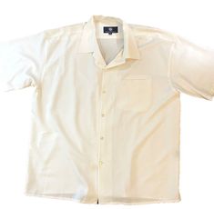 Vittorio St. Angelo Off White Casual/Dress Shirt Size 3XL 100% Polyester - Button Front Single Chest Pocket Straight Hemline with Side Slits Measures: Shoulders 27" Chest 30" Length 35" Off White Dresses, Casual White Dress, White Short Dress, Shirt Dress Casual, Short Sleeve Dresses, White Dress, Shirt Dress, Off White, Mens Shirts