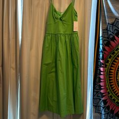 Bright Green, Midi Dress, Cute Details With Tiny Cut Out Under Bust. With Pockets. Non Smoking Home, And Never Worn! Solid Cotton Sundress For Spring, Chic Green Cotton Sundress, Chic Green Cotton Maxi Dress, Green Cotton Midi Dress For Brunch, Green Sundress Maxi Dress For Daywear, Green Cotton Sundress For Brunch, Green Summer Maxi Dress For Daywear, Green Sundress Maxi For Daywear, Green Sundress For Daytime