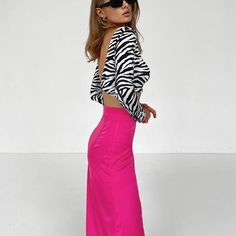 F00194725-104 Pink Flirty Skirt For Club, Flirty Pink Skirt For Clubbing, Flirty Pink Skirt For Club, Pink Flirty Club Skirt, Pink High Waist Mini Skirt For Club, Pink Long Skirt For Night Out, High Waist Pink Maxi Skirt For Party, Trendy Fitted Pink Maxi Skirt, Trendy Pink Skirt For Club