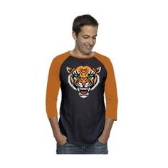 Tiger Artwork, Tiger Shirt, Costumes Pictures, Tiger T Shirt, Sleeve Women, Black Body, Baseball Shirts, Silk Screen, Logo Tees