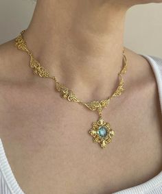 Gold Blue Topaz Silver Choker Antique Necklace 925 Sterling - Etsy Philippines Edwardian Necklace Antique, White And Gold Necklace, Victorian Gold Necklace, Victorian Pearl Necklace, Vintage Necklace Victorian, Floral Necklace Jewelry, Wedding Necklace Gold