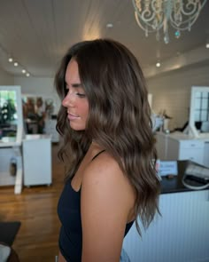 this is your sign to go back to your roots 😻🤎 >>>swipe for the before!! #hairstylist #hairstylists #michiganstylist #mihairstylist #blonde #brunette #highlights #lowlights #livedinblonde #livedinhair #dimensionalblonde #rootsmudge #teasylights #balayage #haircut #holland #grandrapids #michigan Naturally Brown Hair, Low Light Brunette Hair, Dark Hair Fall 2024, Dark Brown Hair With Hazel Eyes, Reverse Highlights Brown, Brunette Hair Dimension, Brunette Lowlights And Highlights, Medium Brunette Balayage, Low Maintenance Brown Hair Color