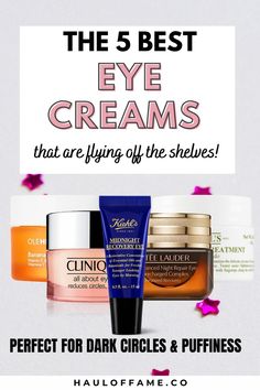 We've worked hard to research and due diligence all the best eye creams around to bring you 5 best eye creams that actually work! Whether you're on the hunt for an eye cream for dark circles, wrinkles, puffiness, diy eye cream, for your 20s, 30s, 40s, or even over 50, bags under eyes, or anti aging we've got the absolute elite right here including drugstore and high end too! Your under eye area will be looking refreshed and alive again in no time! Best Eye Cream For Tired Eyes, Eye Creams That Actually Work, Best Undereye Creams, Best Anti Aging Eye Cream, Best Eye Cream For Puffiness, Best Eye Cream For Wrinkles Over 50, Best Eye Cream For Wrinkles 40s, Best Eye Cream For Bags Under Eyes, Best Dark Circle Eye Cream