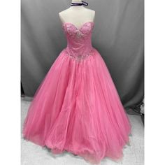 Look Like A Fairy Tale Princess In This Long Sweetheart Dress With A-Line Skirt By Mary's Princess. Made Out Of Tulle, This Ball Gown Features A Strapless Sweetheart Neckline With Amazing Beading, Floor Length A-Line Skirt, And Lace-Up Back. Size 14 In "Pucker Up Pink". Pink Princess Style Quinceanera Dress, Sweet 16 Tulle Dress For Prom Season, Princess Gown With Sweetheart Neckline For Sweet 16, Pink Fitted Princess Dress For Quinceanera, Tulle Ball Gown For Sweet 16, Sweet 16 Tulle Ball Gown, Fitted Fairytale Dress For Debutante Ball, Sweet 16 Princess Sleeveless Dress, Fitted Fairy Style Princess Dress For Wedding