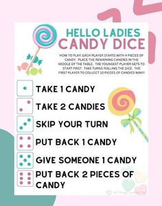 a candy card with instructions to make it look like they're playing the game