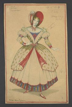 a drawing of a woman in a dress