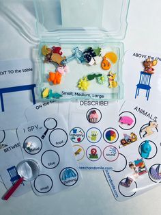 the contents of an activity pack for children to play with