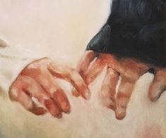 a painting of two hands holding each other