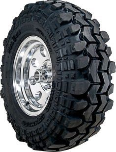 an all terrain tire on a white background